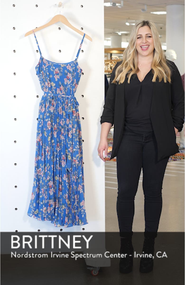 ML Monique Lhuilier Floral Chiffon Midi Dress, sales video thumbnail