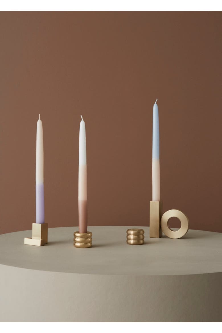 Baari Solid Brass Candleholder, Alternate, color, Brushed Brass