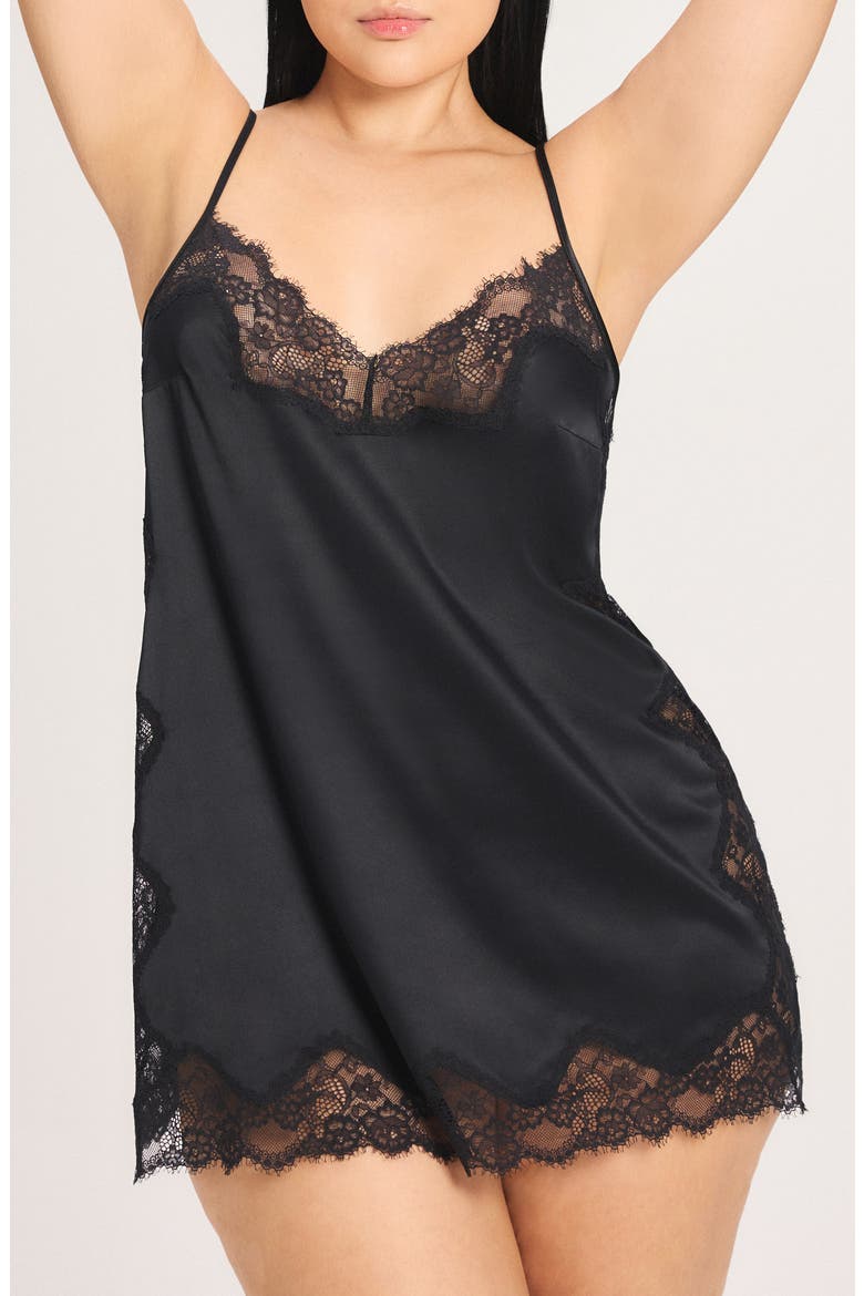 Nite Shade Sleep Chemise, Main, color, BLACK CAVIAR