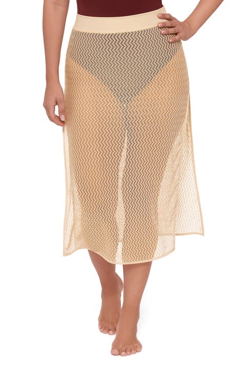 Side Slit Crochet Coverup Skirt