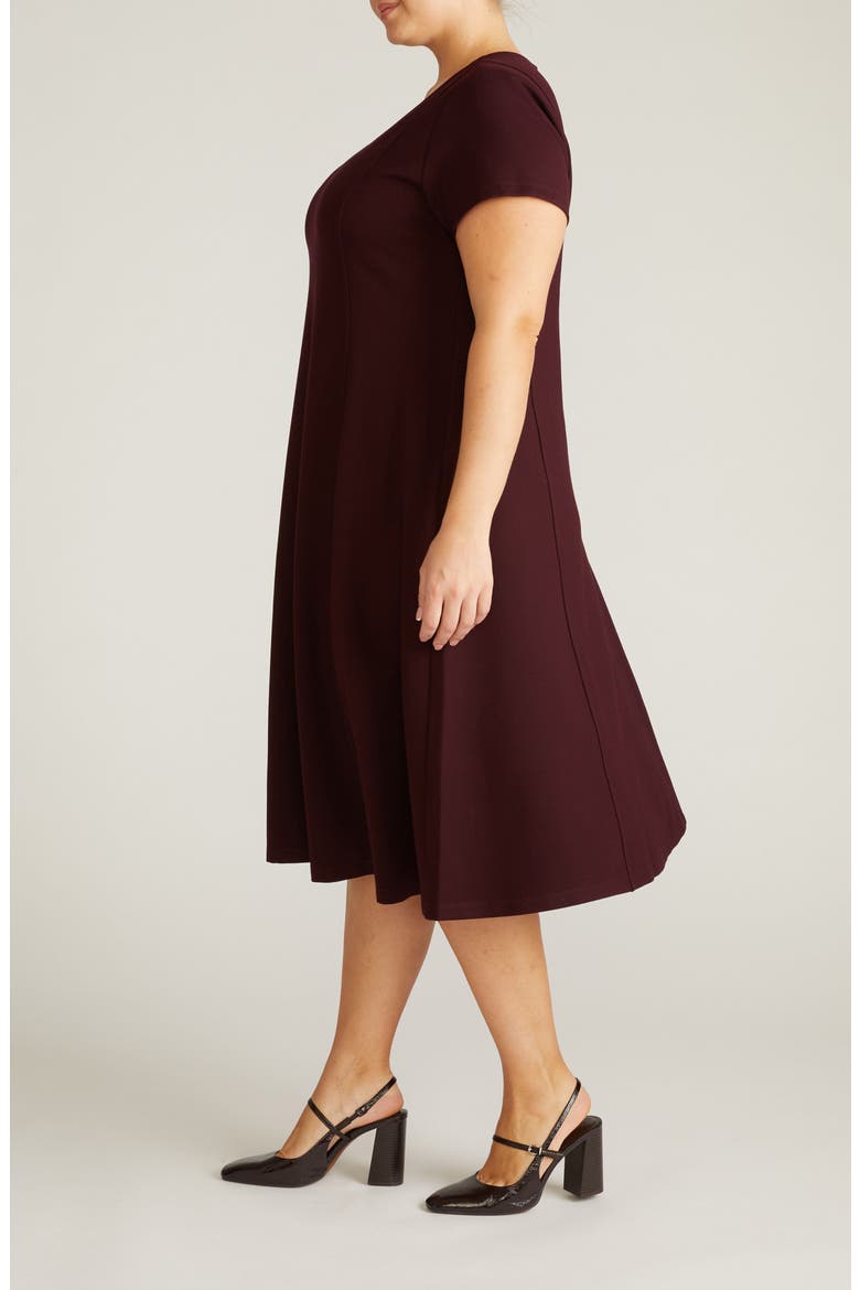 Lucinda Ponte Dress, Alternate, color, BLACK CHERRY RED