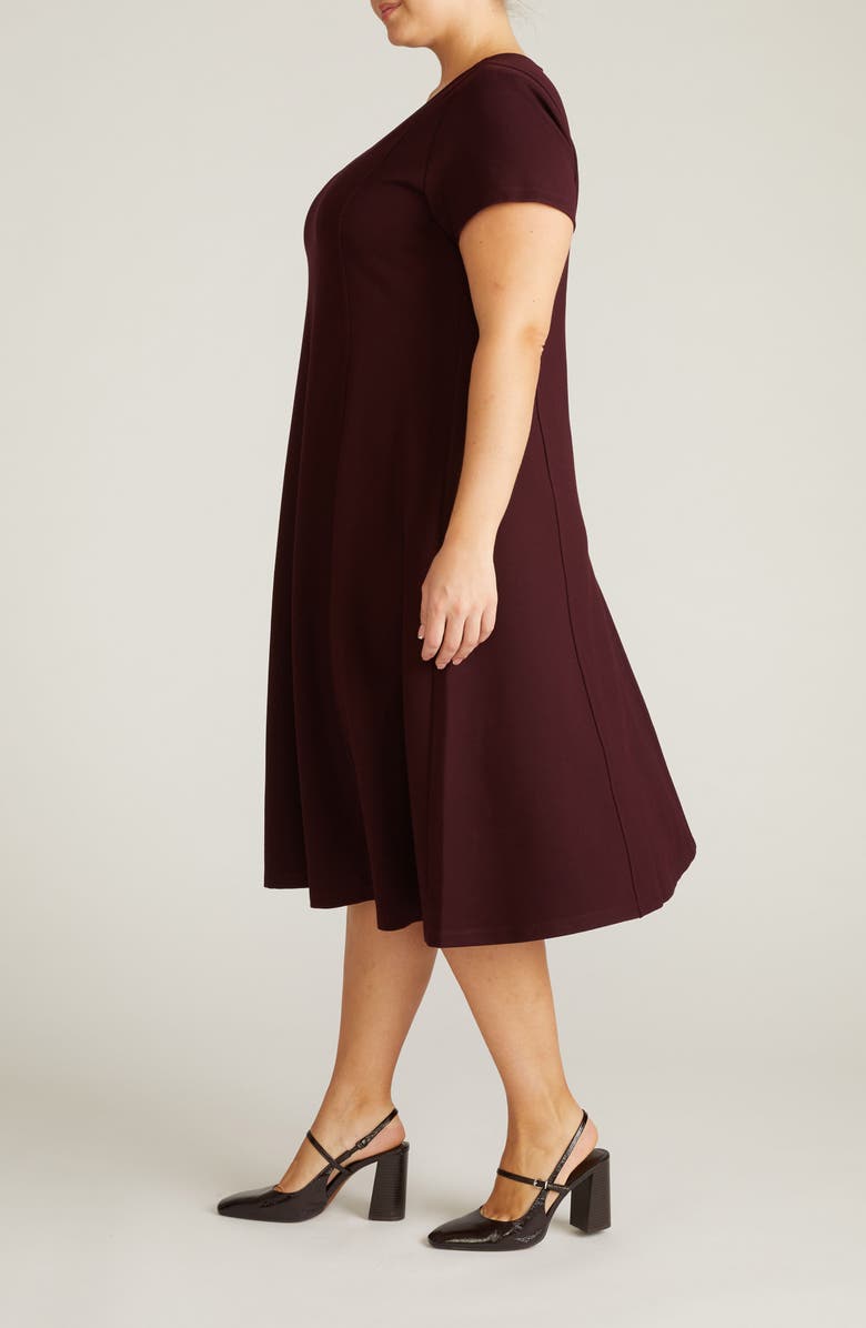 Universal Standard Lucinda Ponte Dress, Alternate, color, Black Cherry Red