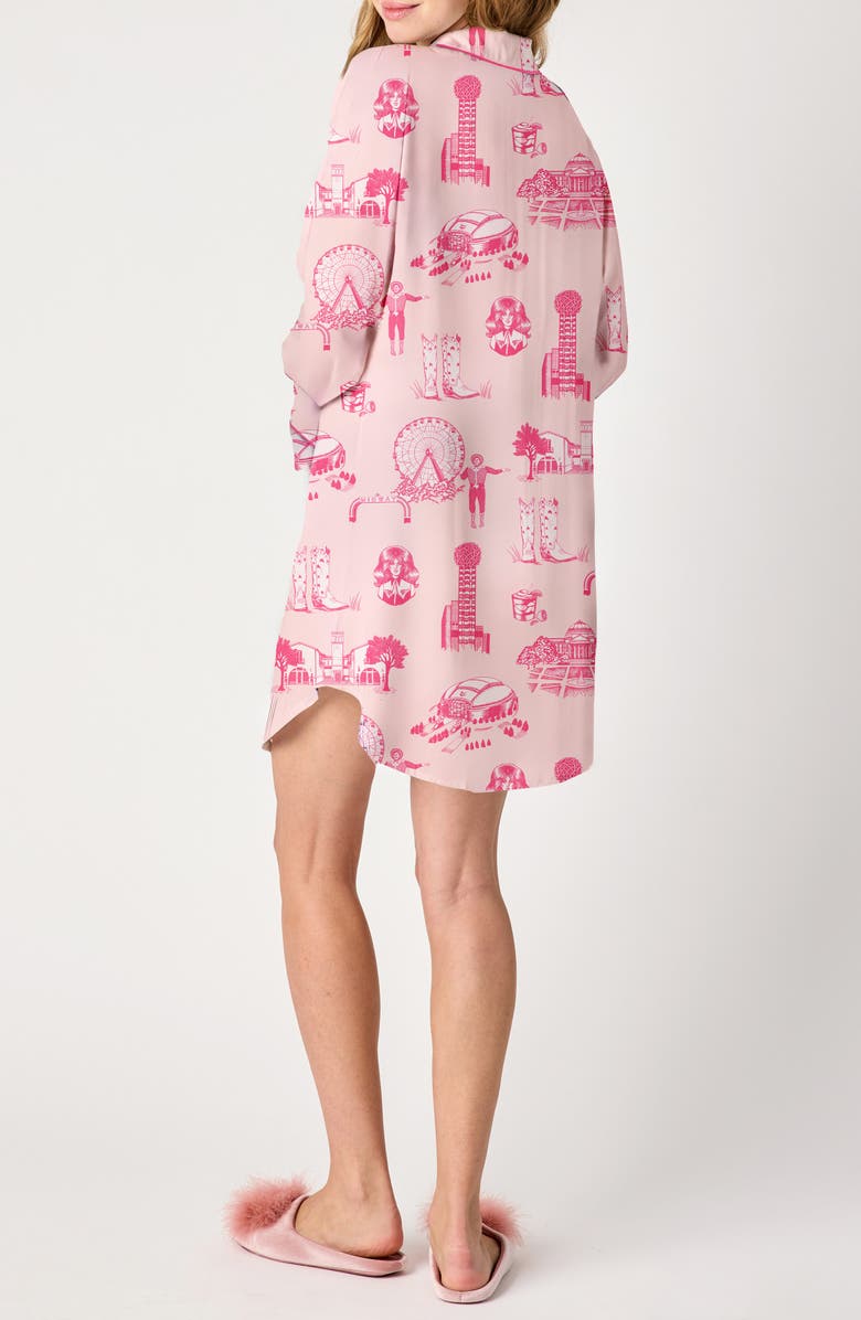 Katie Kime Dallas Toile Cotton Blend Sleep Shirt, Alternate, color, Pink