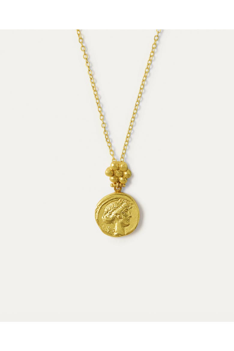 Goddess Demeter Coin Pendant Necklace, Main, color, Gold