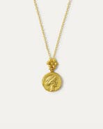 Ottoman Hands Goddess Demeter Coin Pendant Necklace