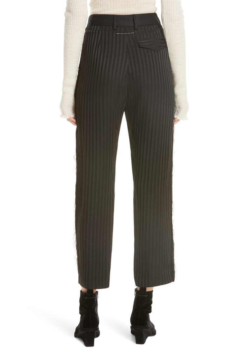 Fray Edge Pieced Pants, Alternate, color, VERY BLACK