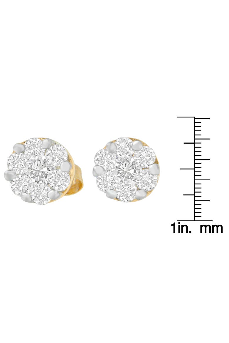 14K Yellow Gold 3/4 Ct Round Diamond Stud Earring, Alternate, color, Yellow