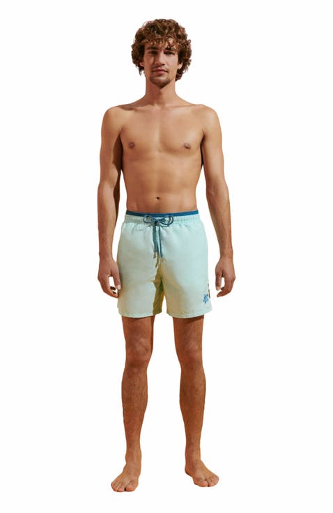 Men's Solid Bicolor Swim Shorts