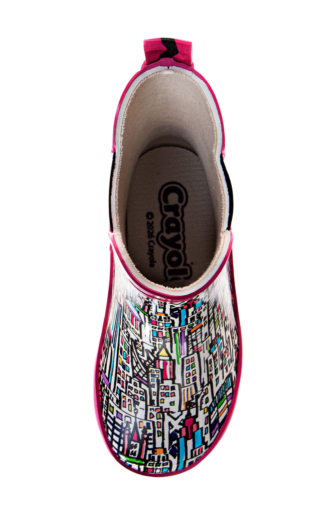 Kids' City Print Rain Boot, Alternate, color, FUCHSIA
