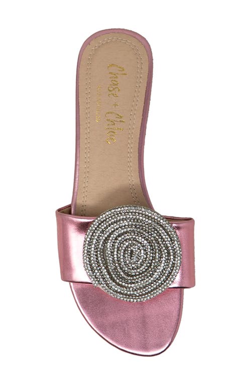 Chase & Chloe Chase And Chloe Irma Spiral Embellished Slide Sandal