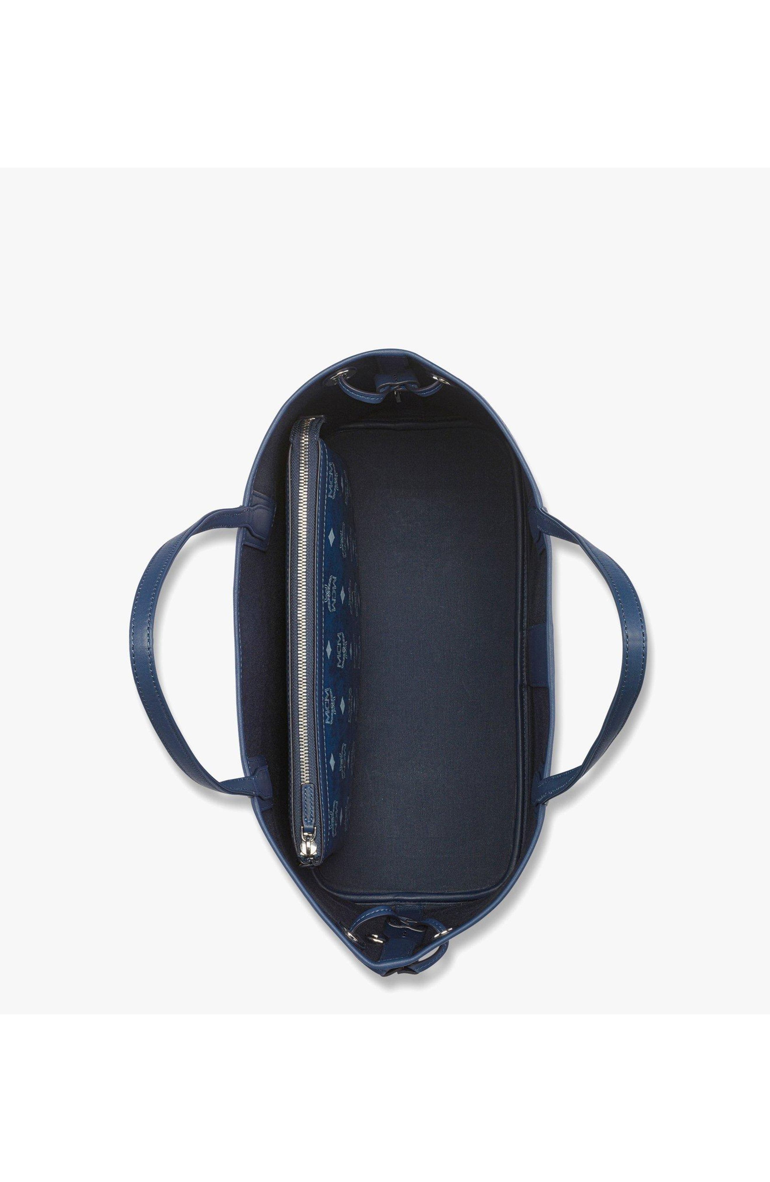 MCM Medium Liz Shopper in Visetos, Alternate, color, Blue Visetos