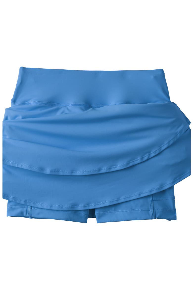 High Waisted Tulip Hem Swim Skort, Alternate, color, Lake Blue