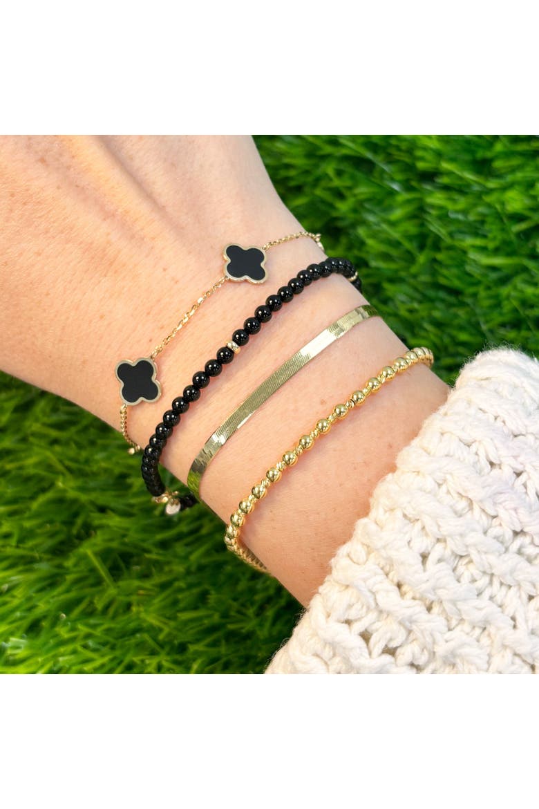 Onyx Round Bead Bracelet, Alternate, color, Onyx