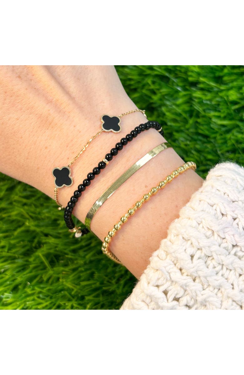 The Lovery Fine Jewelry Onyx Round Bead Bracelet, Alternate, color, 