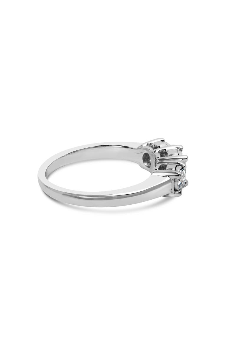 14K White Gold 1/2 Cttw Diamond Three Stone Illusion Plate Ring, Alternate, color, White