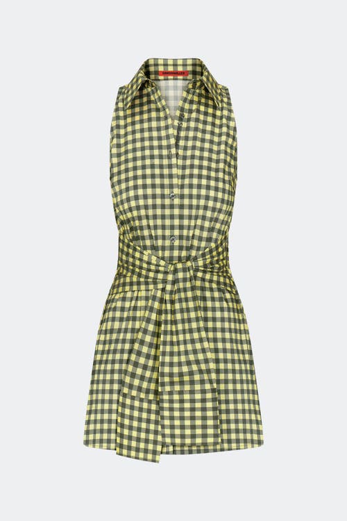 SIMONMILLER Inna Sleeveless Poplin Top in Peridot/ebony Gingham at Nordstrom, Size X-Small