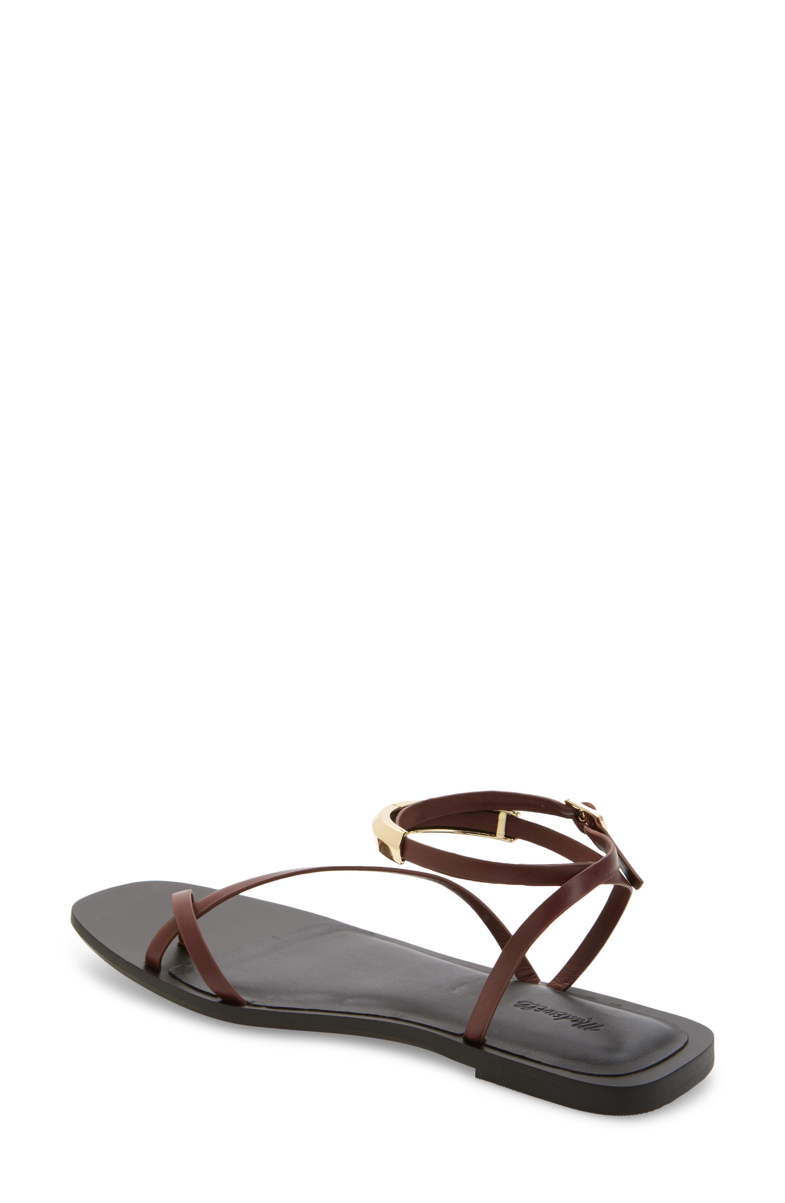Madewell Lisbon Ankle Wrap Sandal, Alternate, color, Cherry Wood