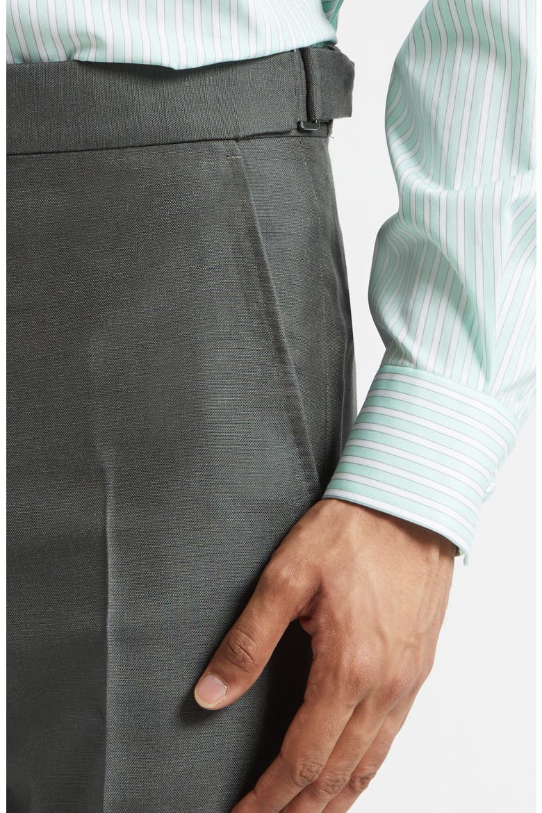 Silk Canvas Straight Leg Pants, Alternate, color, PINE GREEN