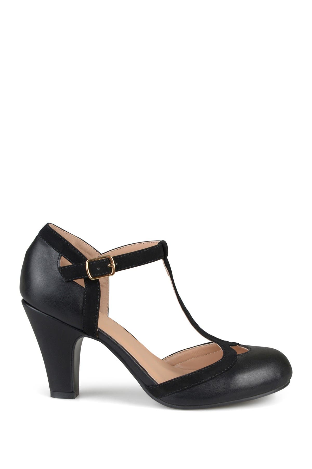 Journee Collection JOURNEE Olina T-Strap Pump - Wide Width, Alternate, color, Black