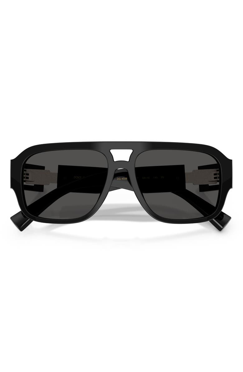 Dolce&Gabbana 58mm Pilot Sunglasses, Alternate, color, Black / Dark Grey