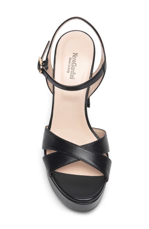 Nerogiardini Ankle Strap Platform Sandal In Black