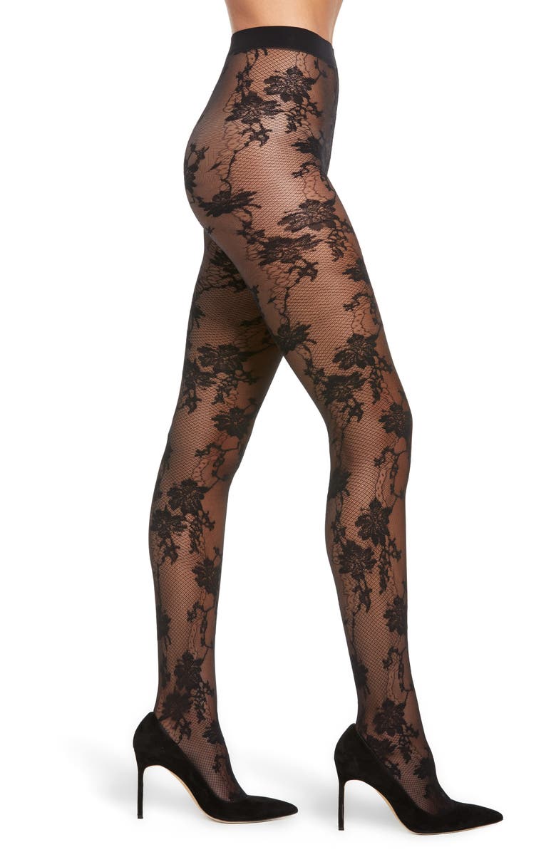 Oroblu Jasmine Lace Effect Tights, Main, color, 
