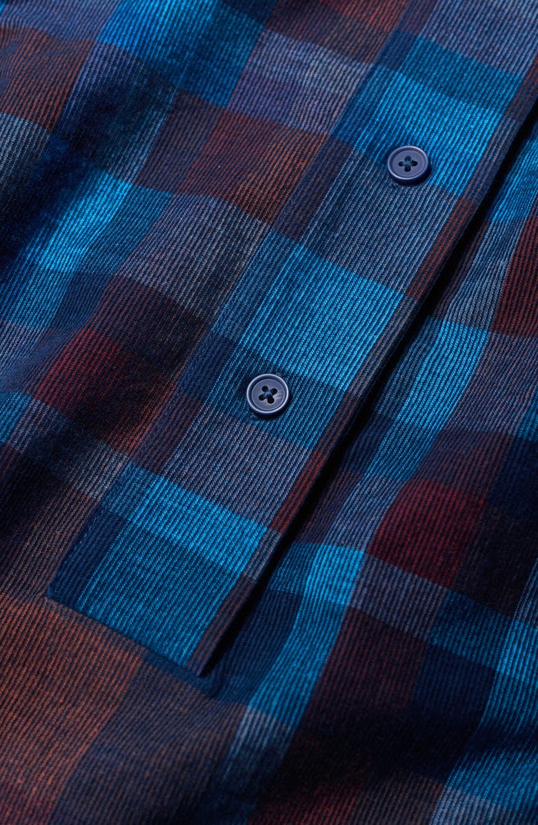 Seasalt Cornwall Tithonia Plaid Organic Cotton Corduroy Top, Alternate, color, Honesty Sea Cave