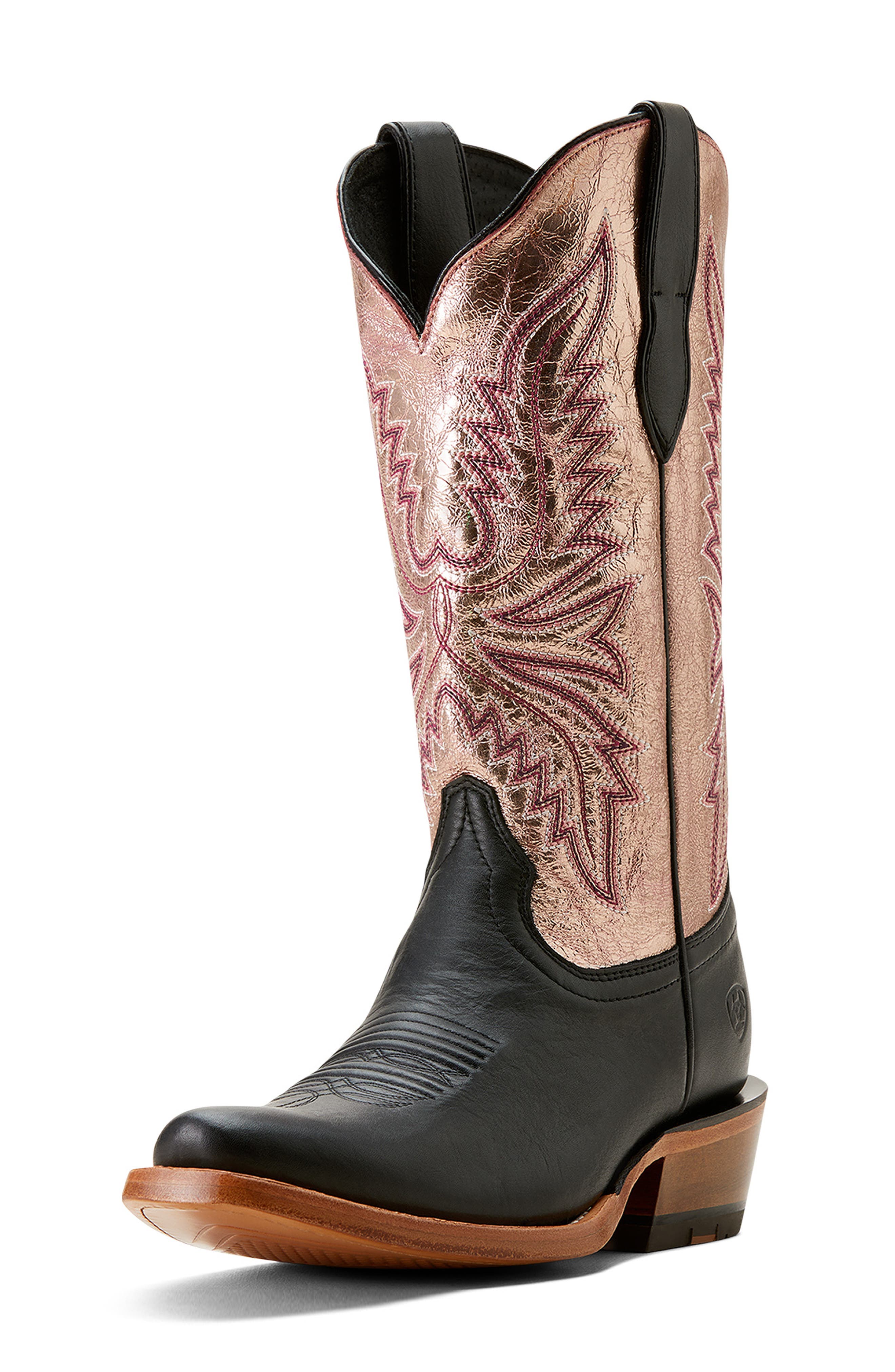 Futurity Flash Western Boot, Alternate, color, MIDNIGHT BLACK/ROSE GOLD SHINE