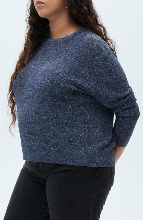 MANGO MANGO METALLIC CREWNECK SWEATER