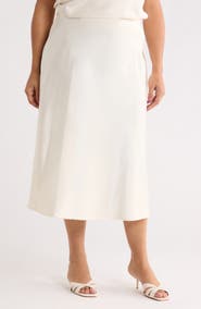 Renee C Satin Midi Skirt