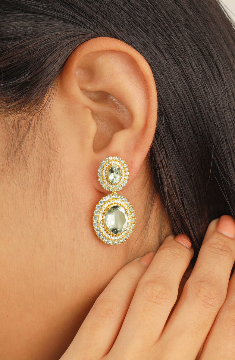 YS GEMS Semiprecious Stone Drop Earrings, Alternate, color, Green