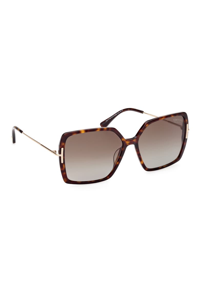 Joanna 59mm Polarized Butterfly Sunglasses, Alternate, color, DARK HAVANA / BROWN POLARIZED