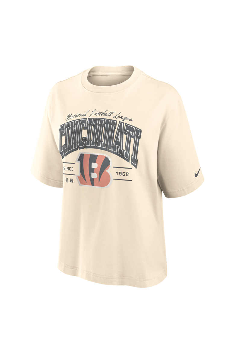 Women's Nike Cream Cincinnati Bengals Vintage Mod Boxy T-Shirt, Alternate, color, Cream