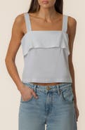 KUT from the Kloth Melanie Crop Linen & Cotton Blend Tank