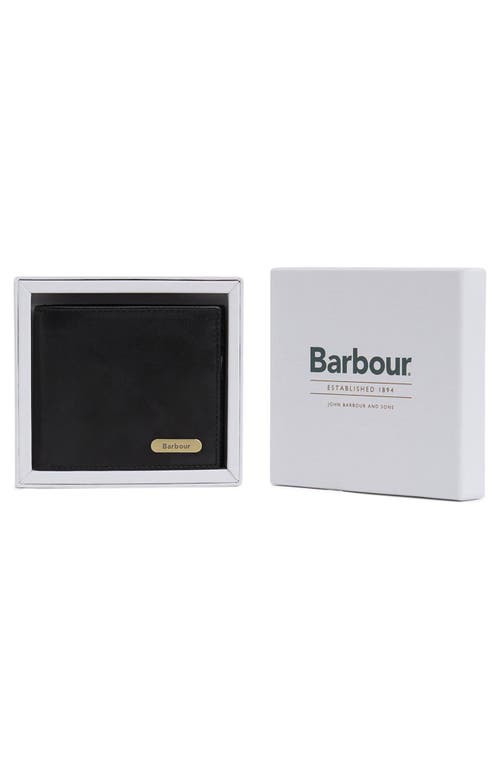 Barbour Brunton Rfid Leather Bifold Wallet In Black