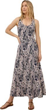 Pact Organic Cotton Fit & Flare Open Back Maxi Dress