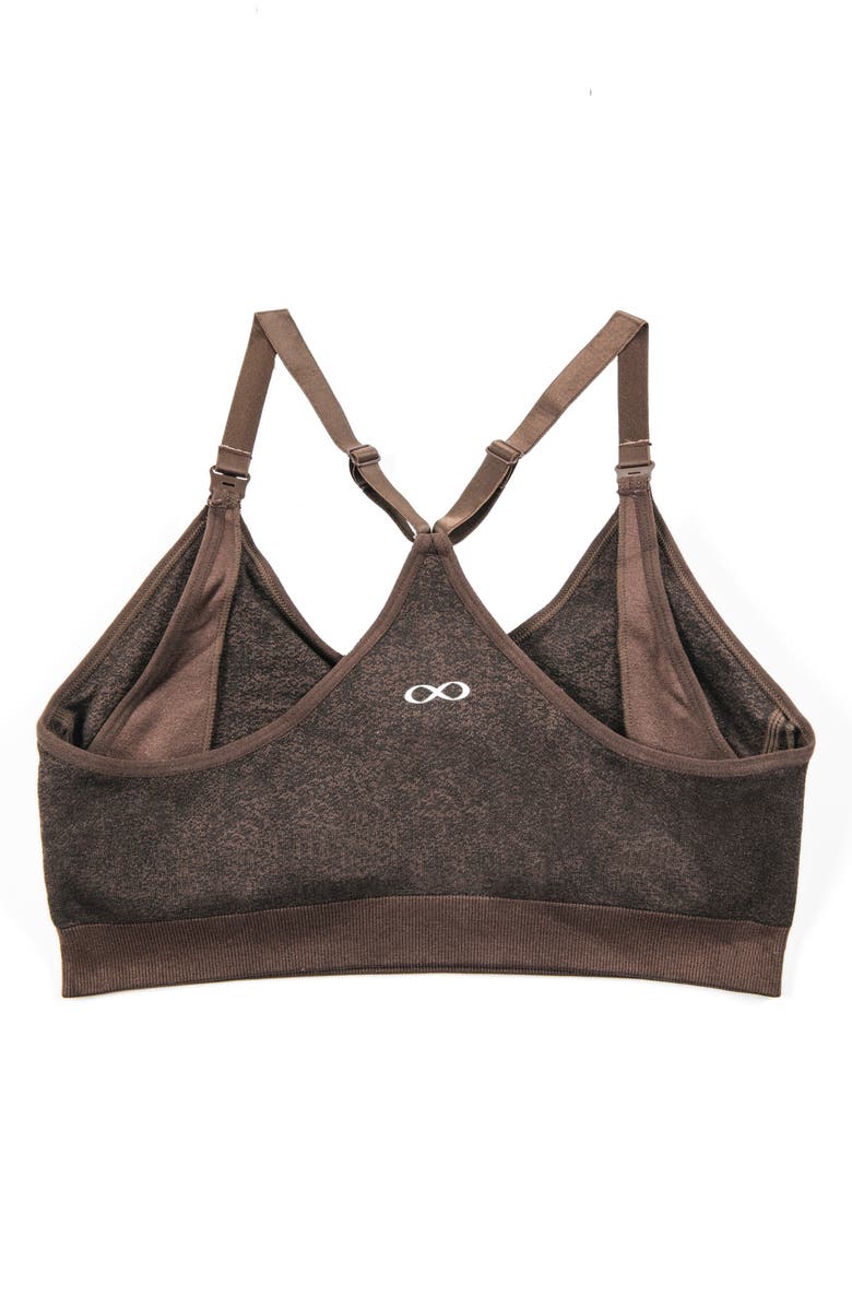 Modern Eternity Seamless Nursing Sports Bra, Alternate, color, Chocolate Jacquard