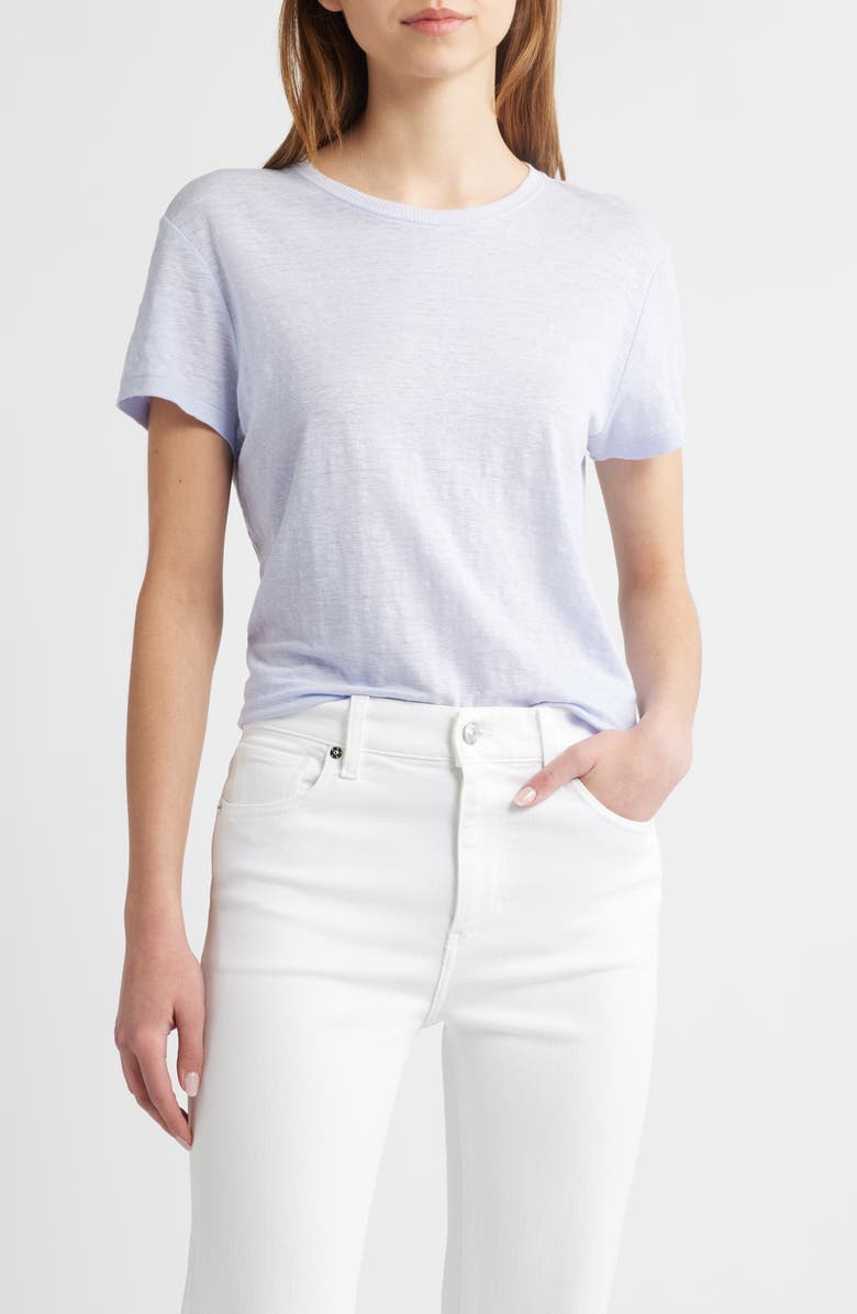 FRAME Organic Linen Baby Tee, Main, color, Light Chambray