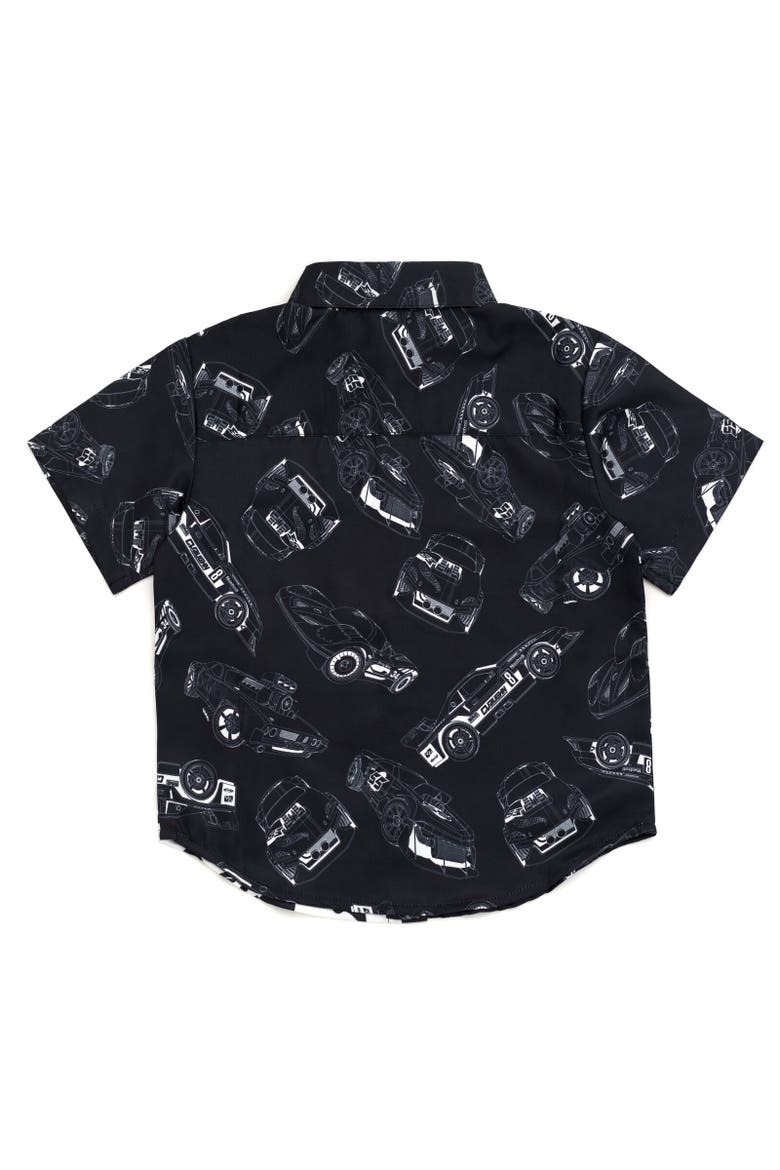 Boys' Racing Button Down Shirt, Alternate, color, Black Checkerboard