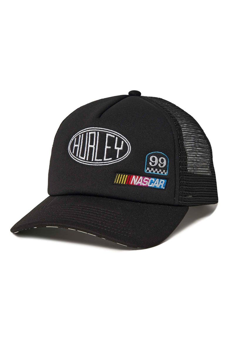 Women's Hurley Black NASCAR Foam Trucker Snapback Hat, Main, color, Black