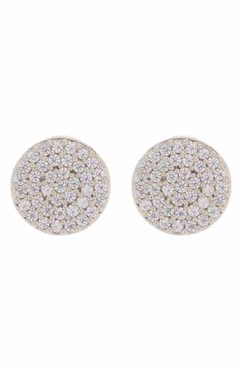 Nadri CZ Pavé Disc Stud Earrings