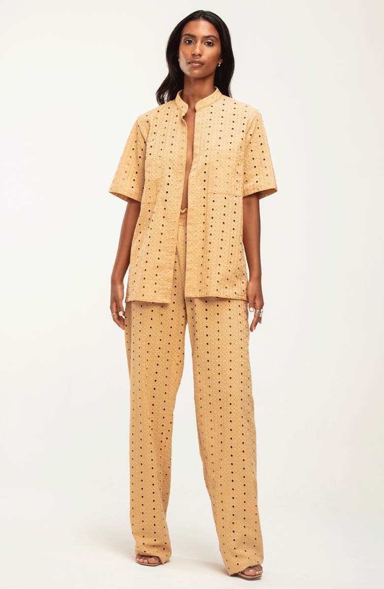 DIARRABLU Leer Nar Eyelet Wide Leg Pants, Alternate, color,