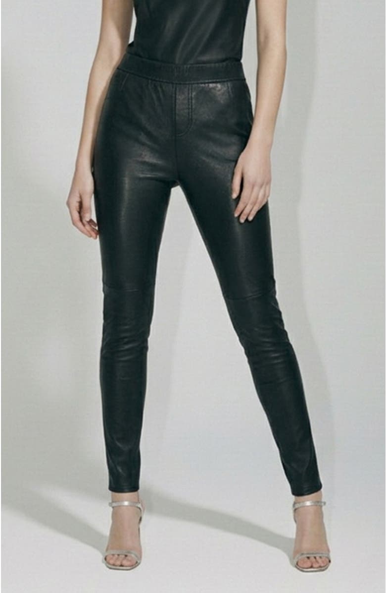 AS by DF Kiki Stretch Leather Leggings, Alternate, color, Black
