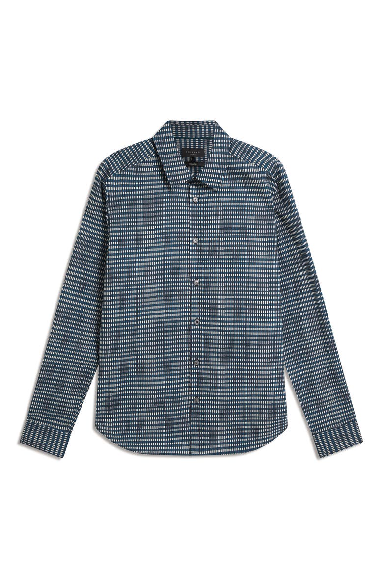 Huayna Long Sleeve Regular Fit Button-Up Shirt, Alternate, color, TEAL-BLUE