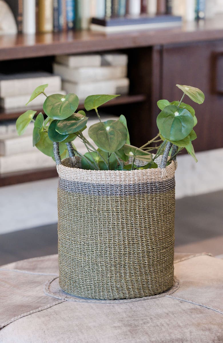 LIKHA Cylinder Floor Basket with Handles, Set of 2, Alternate, color, Olive