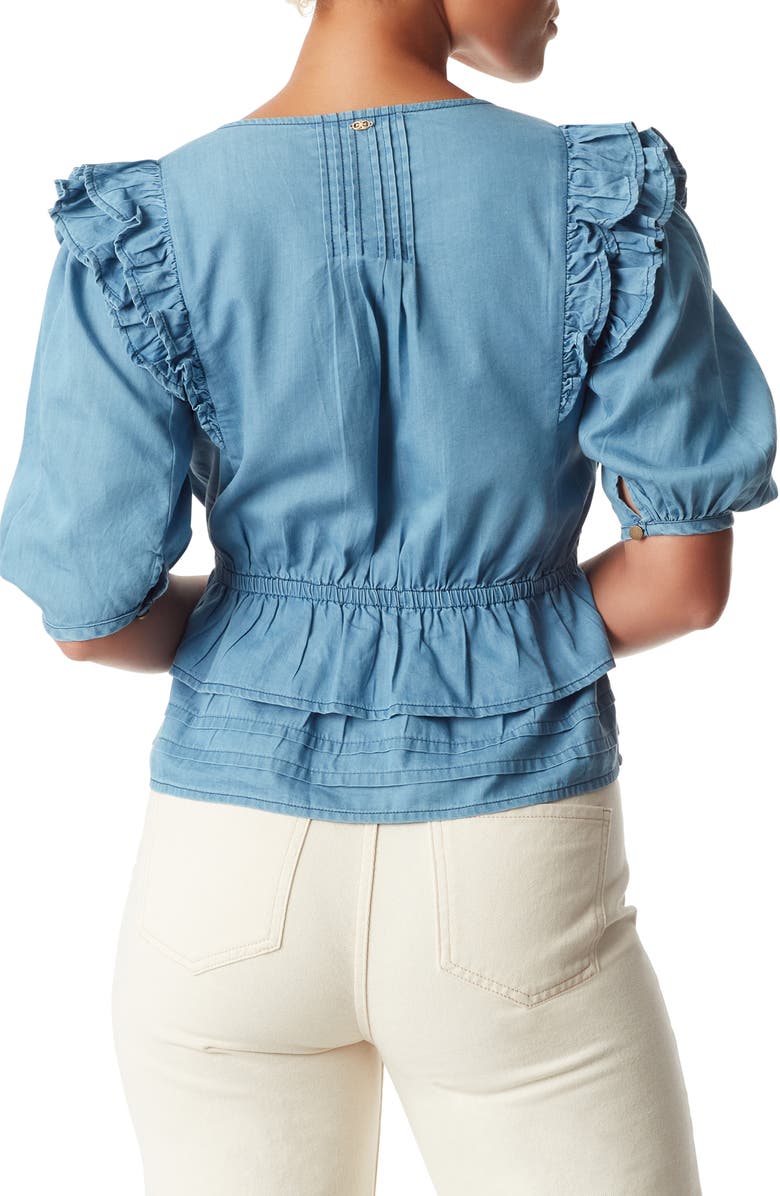 Sam Edelman Rina Peplum Top, Alternate, color, Tide Wash