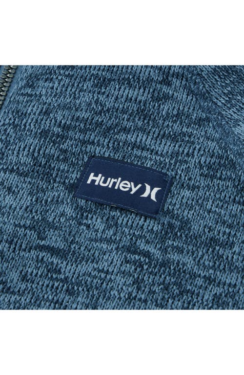 Hurley Kids' Heathered Full Zip Fleece Jacket In Blue