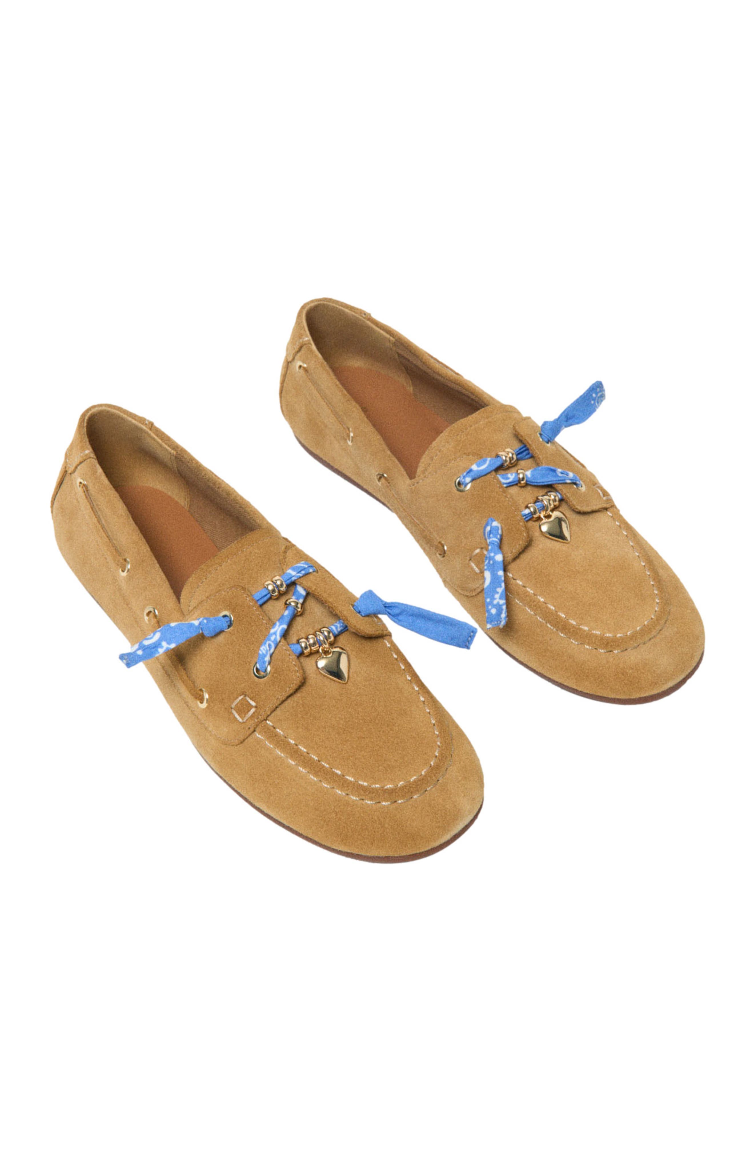 maje Suede boat shoes, Alternate, color, Camel