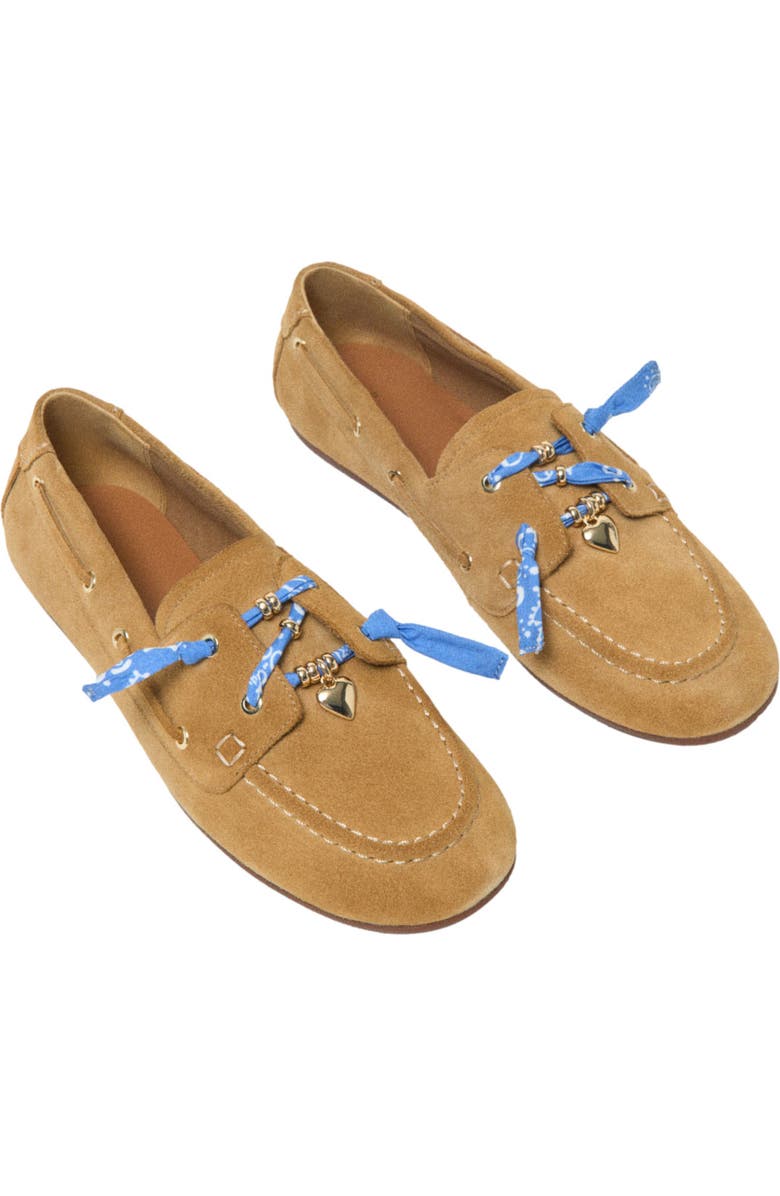 maje Suede boat shoes, Alternate, color, Camel