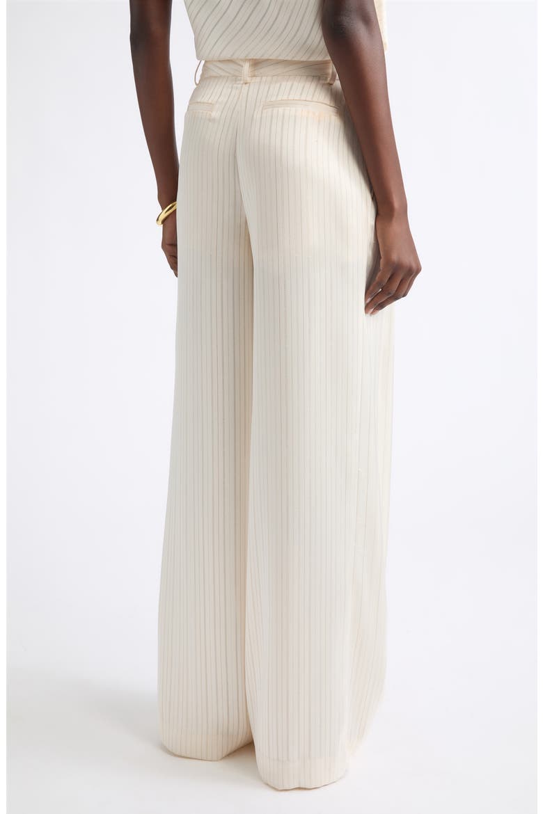 Jasmine Pleated Pinstripe Wide Leg Pants, Alternate, color, WINTER WHITE